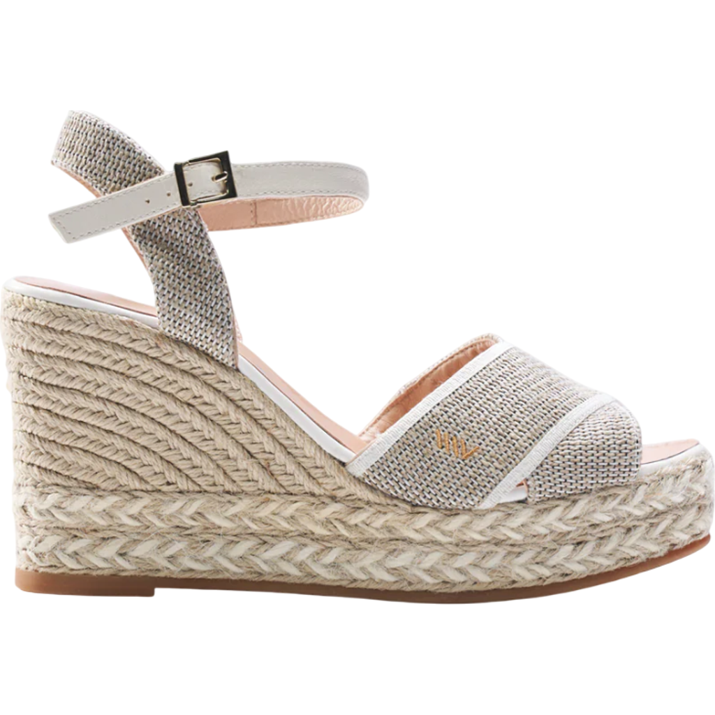 Viscata Empuria Canvas Espadrille Sandal Wedges In Ivory