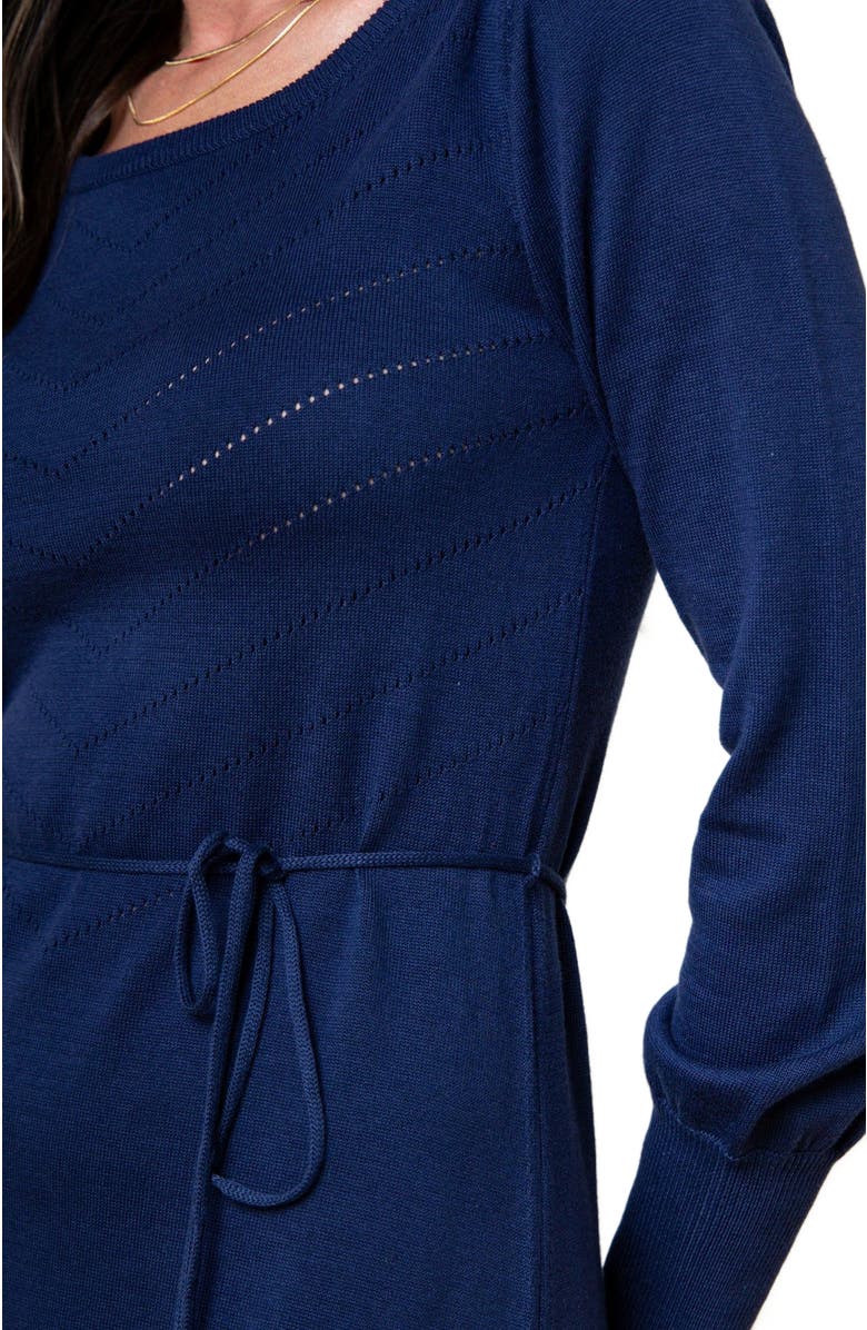 Hope & Henry Women's Organic Pointelle Sweater Dress, Alternate, color, Navy Pointelle