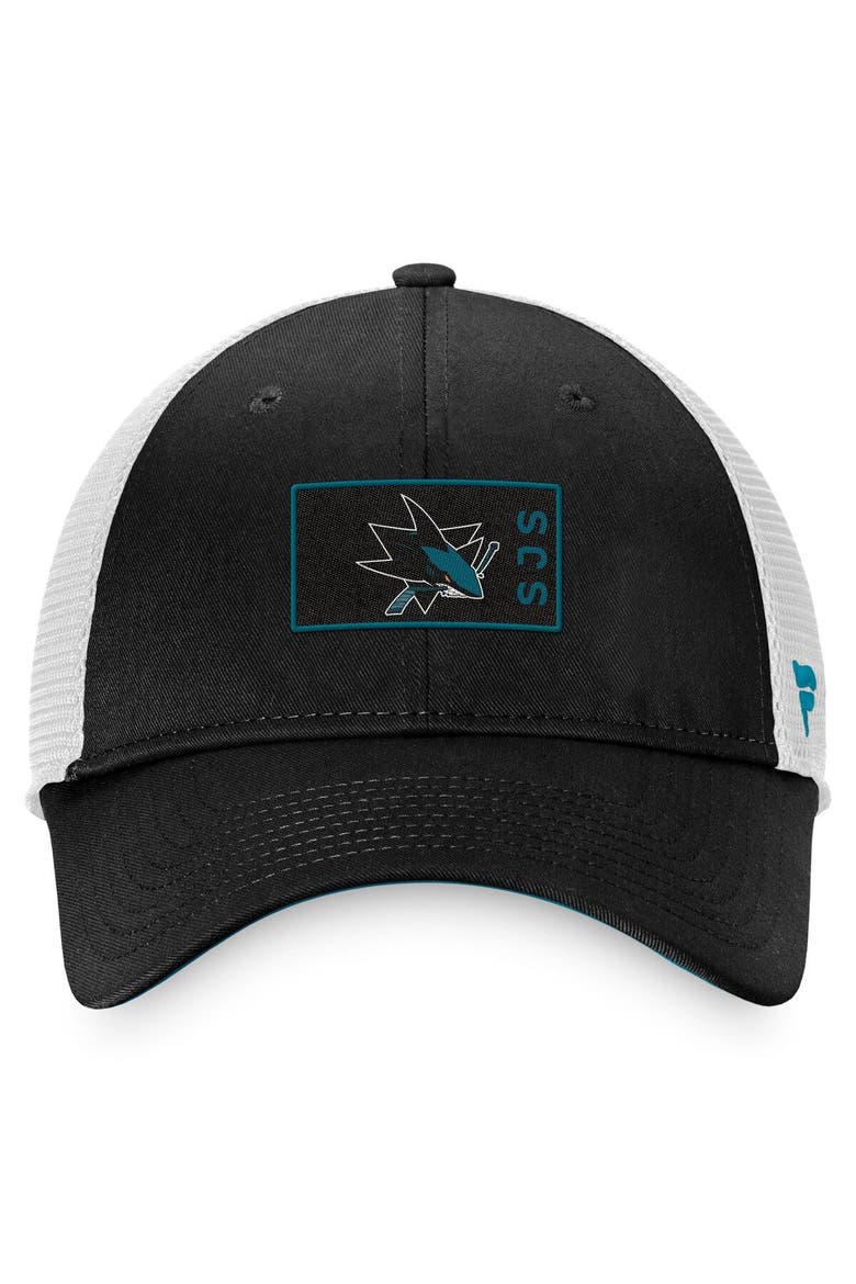 Men's Fanatics Branded Black/White San Jose Sharks Authentic Pro Trucker Snapback Hat, Alternate, color, Black