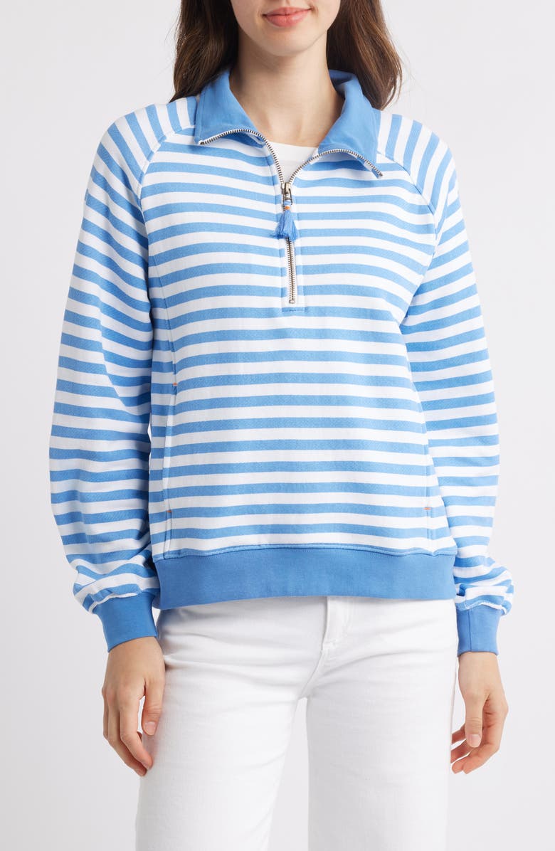 Hatley Marina Stripe Half Zip Pullover, Main, color,