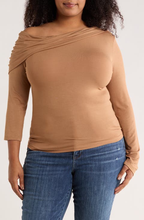 One-Shoulder Stretch Modal Top (Plus)