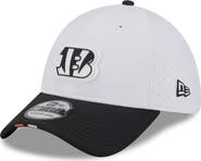 New Era Men's New Era White/Black Cincinnati Bengals 2025 NFL Training Camp 39THIRTY Flex Hat
