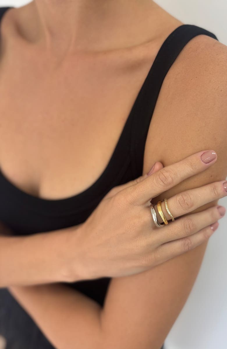 st. Moran Set of 3 Wavy Band Rings, Alternate, color, Silver/ Gold