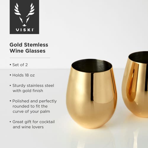 Viski Stemless Wine Glasses Set Of 2 In Belmont