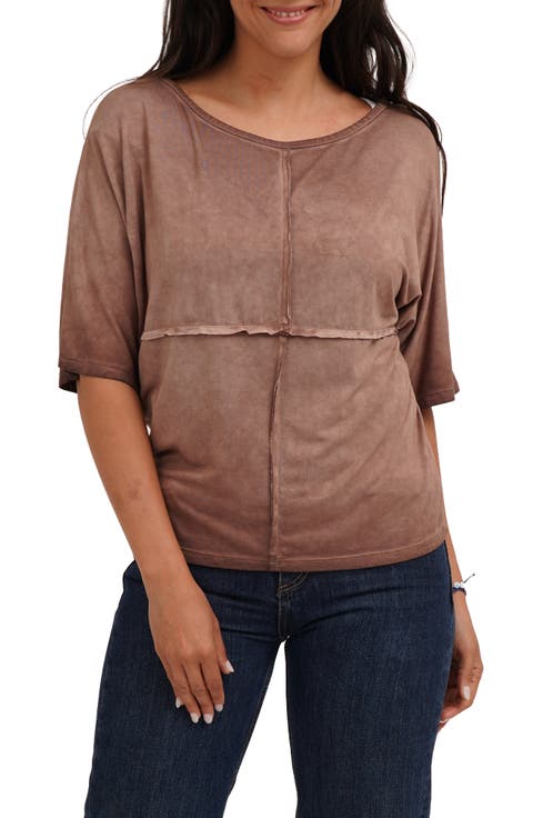 Checkboard Stitch Jersey Top