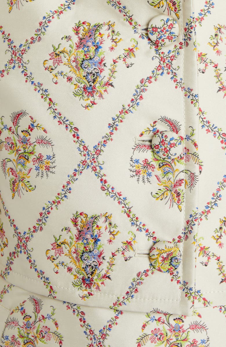 Etro Lattice Floral Jacquard Crop Jacket, Alternate, color,