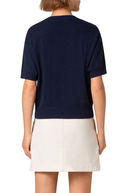 Akris Punto Sailboat Robe Application Wool Cashmere Sweater In Navy