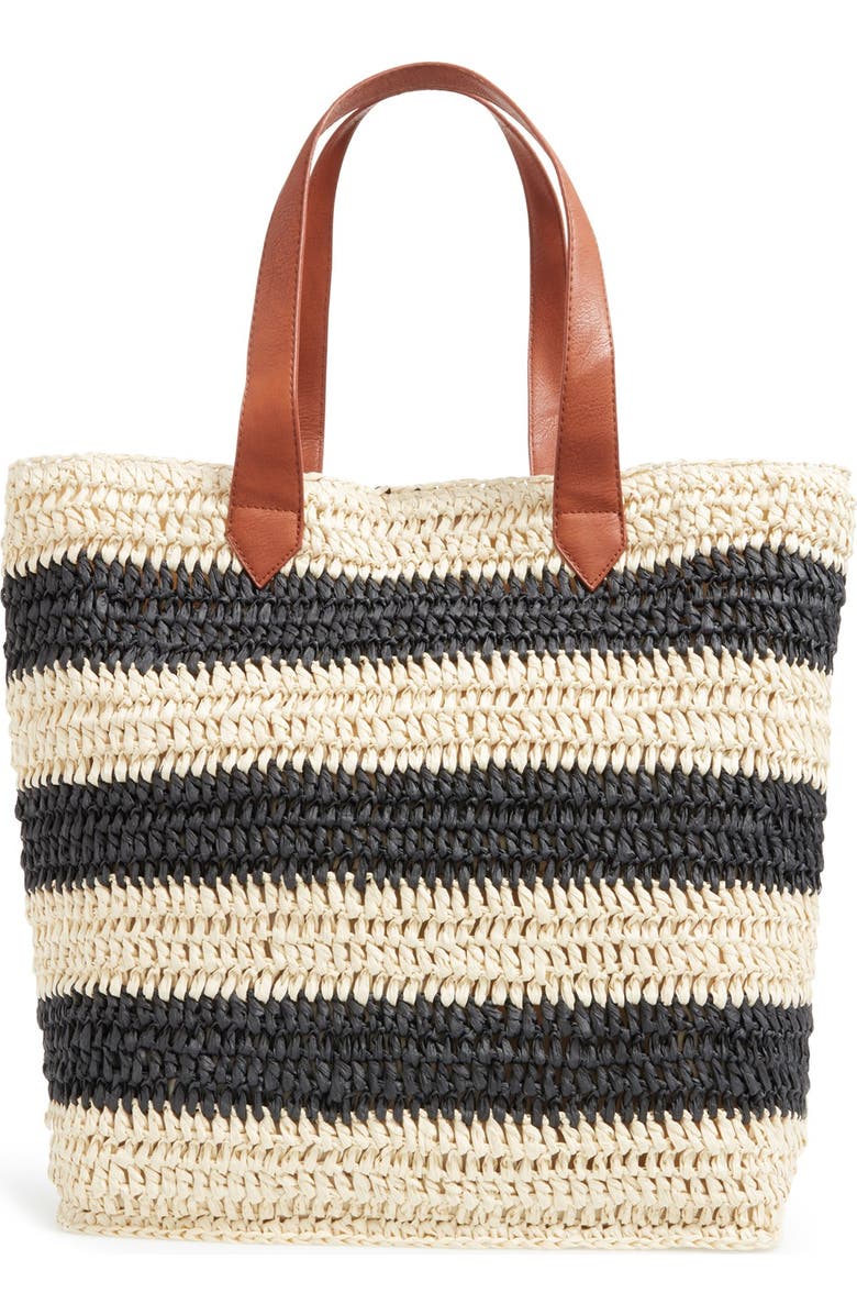 Sole Society 'Sherwood' Straw Beach Tote, Alternate, color,