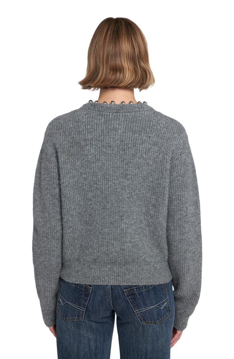 ELLE Collection Beaded Cardigan, Alternate, color, Grey