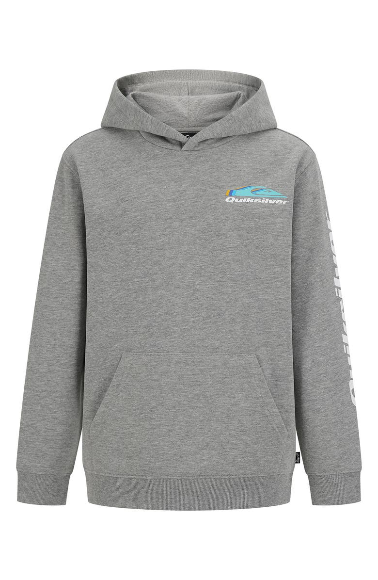Quiksilver Kids' Omni Logo Fleece Pullover Hoodie, Main, color, Medium Gry Heather