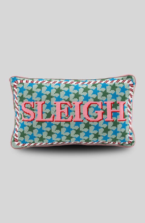 Sleigh Needlepoint Pillow