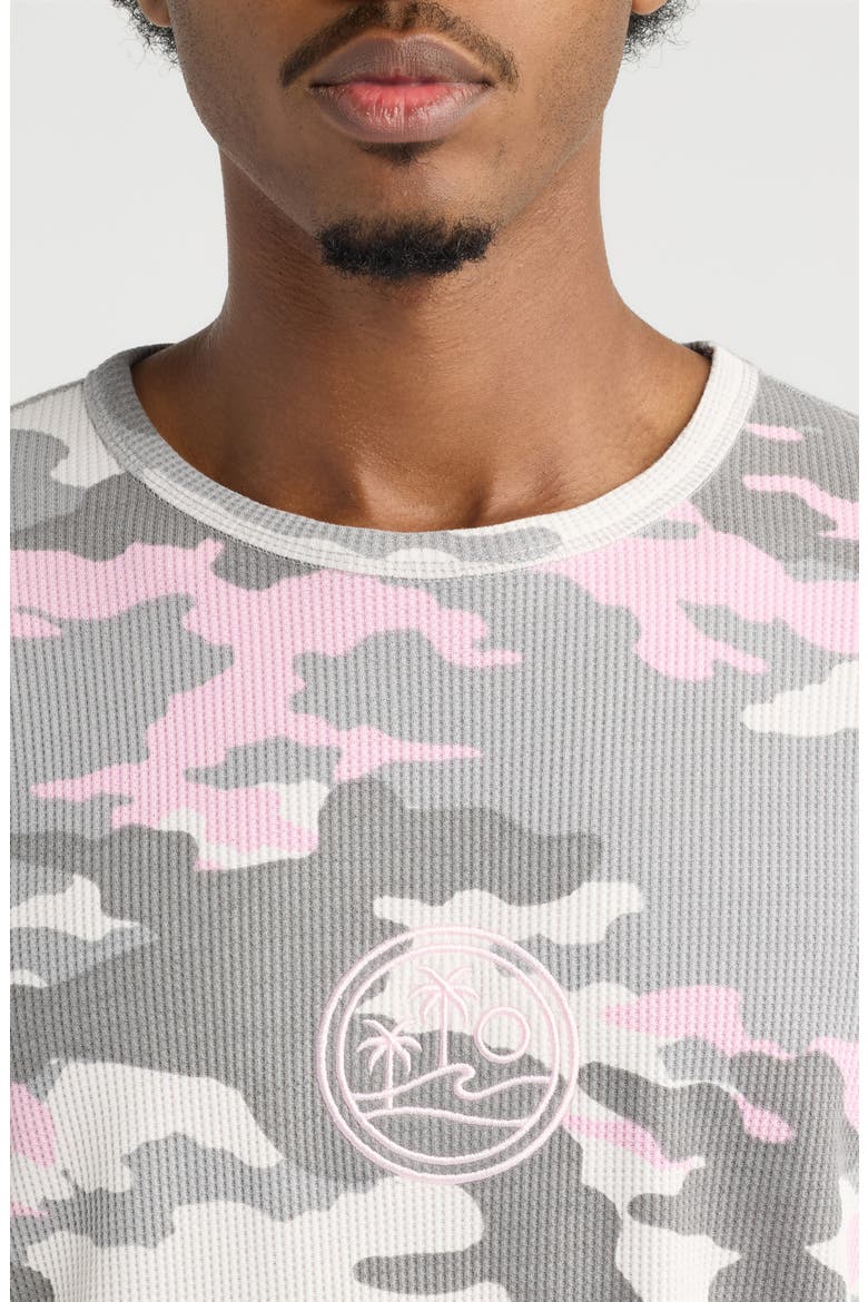 Pink Camo Long Sleeve Cotton Waffle T-Shirt, Alternate, color, PINK