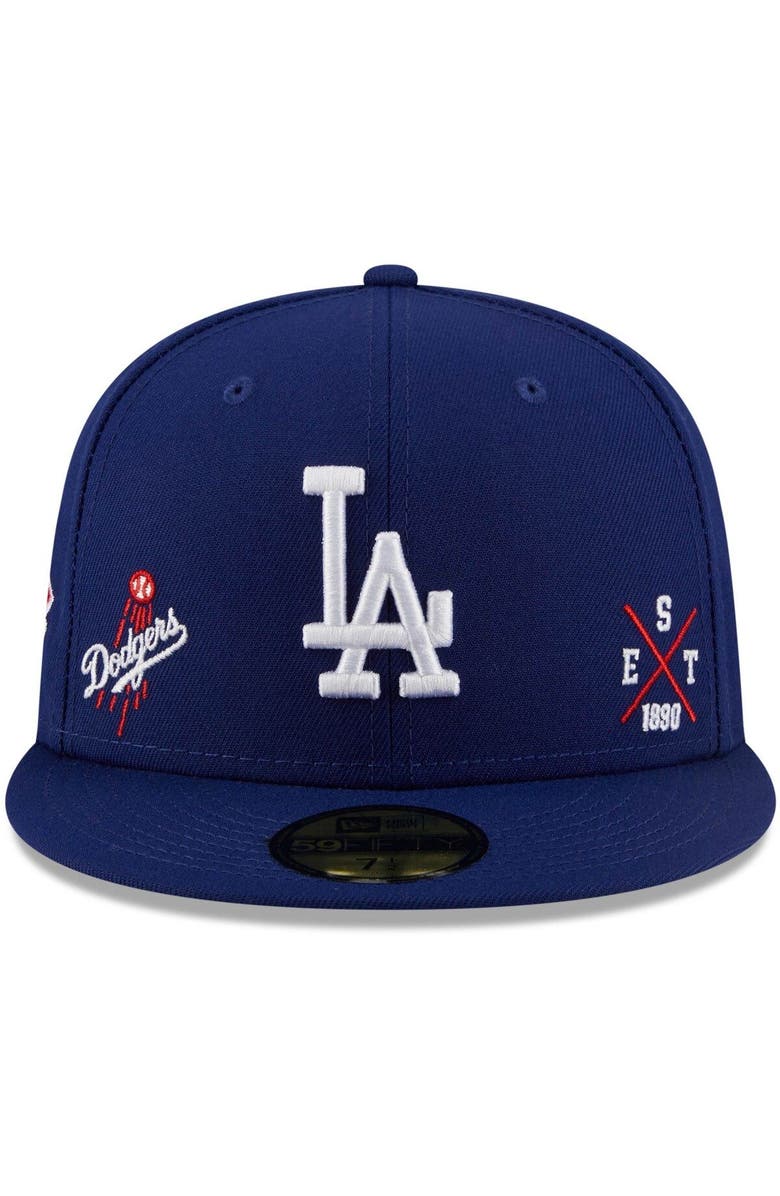 New Era Men's New Era Royal Los Angeles Dodgers Multi-Logo 59FIFTY Fitted Hat, Alternate, color, 