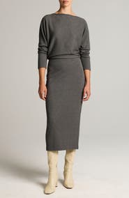 Vince Off the Shoulder Midi Dress