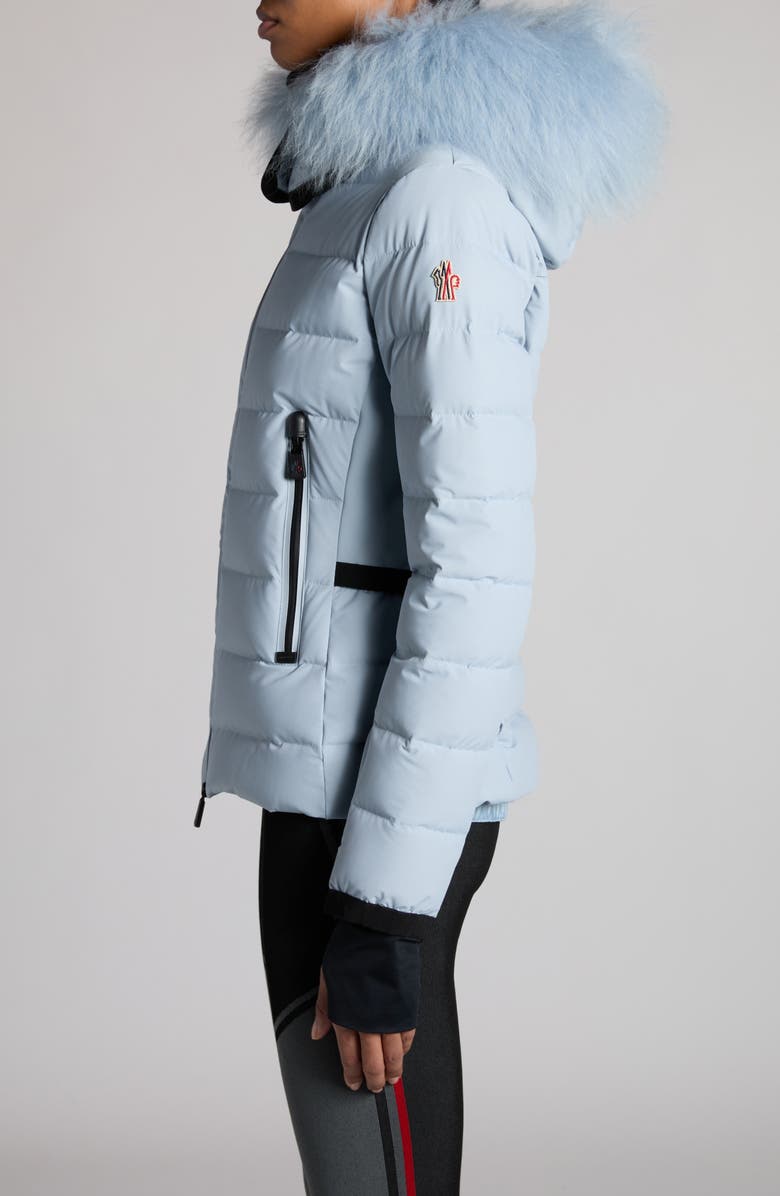 Moncler Grenoble Lamoura Fitted Down Ski Jacket with Removable Shearling Trim, Alternate, color,