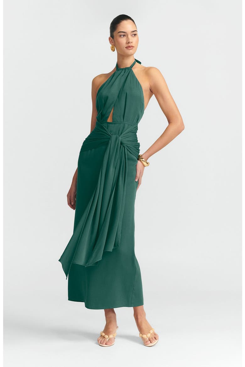 Nessie Midi Dress, Alternate, color, Forest Green