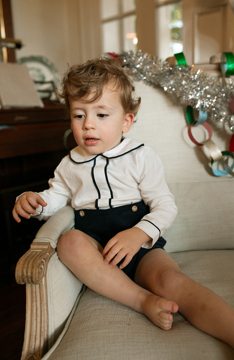 Little Paper Kids Shepherd Button-On Set, Alternate, color, Winter Ivory & Midnight Navy