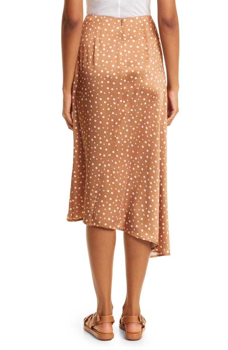 Vince Dot Print Satin Skirt, Alternate, color, Honey