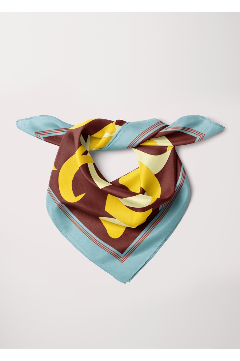 Large Designer Printed Silk Scarf, Alternate, color, Print 'Apeel' large