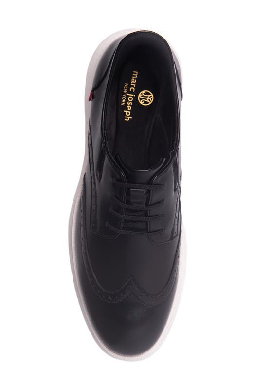 Marc Joseph New York Barnes Ave Hands Free Technology Lightweight Leather Wingtip Oxford, Alternate, color, Black Napa Leather