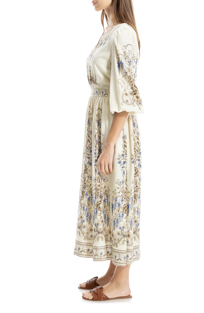MAX STUDIO Lemon Print Balloon Sleeve Maxi Dress, Alternate, color, 