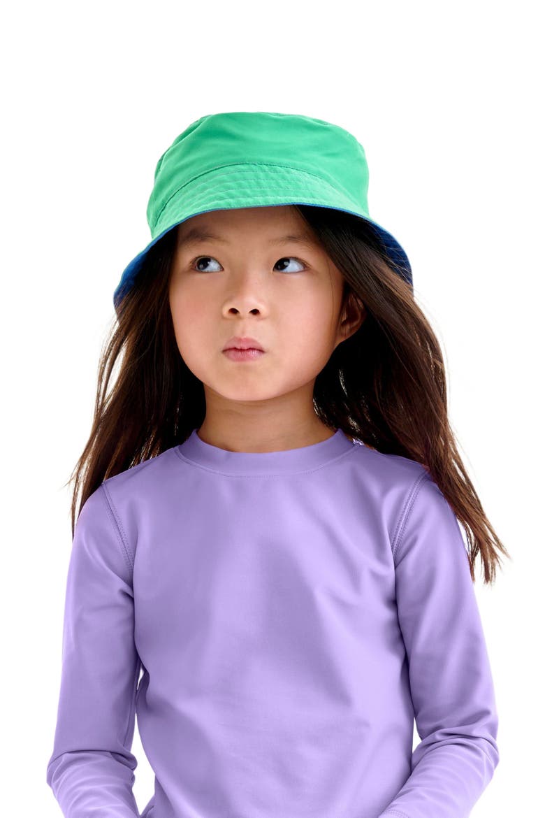 Kids Reversible Sun Hat, Alternate, color, Blueberry Green Apple
