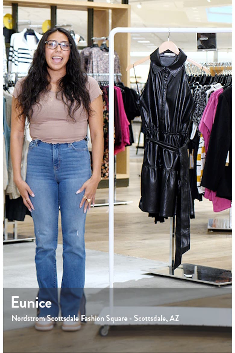 Miranda Tiered Faux Leather Mini Shirtdress video