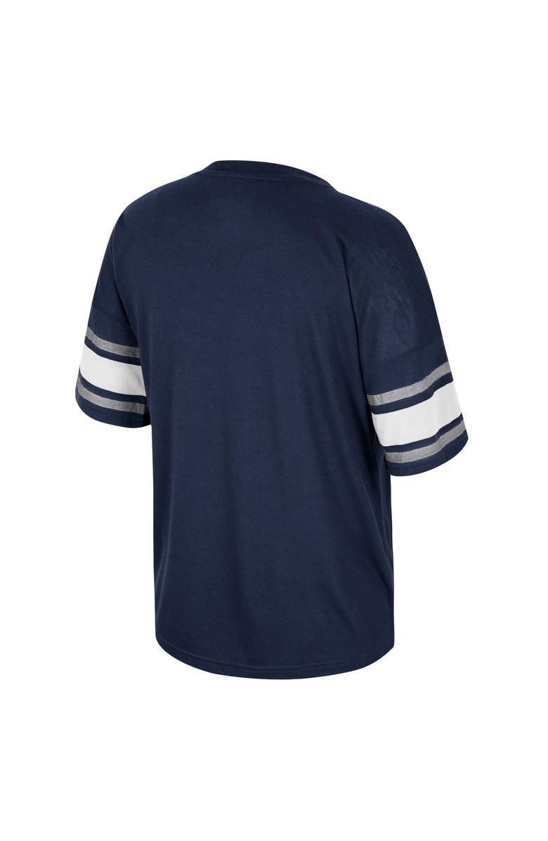 COLOSSEUM Women's Colosseum Navy Penn State Nittany Lions I'm Gliding Here Rhinestone T-Shirt, Alternate, color, 