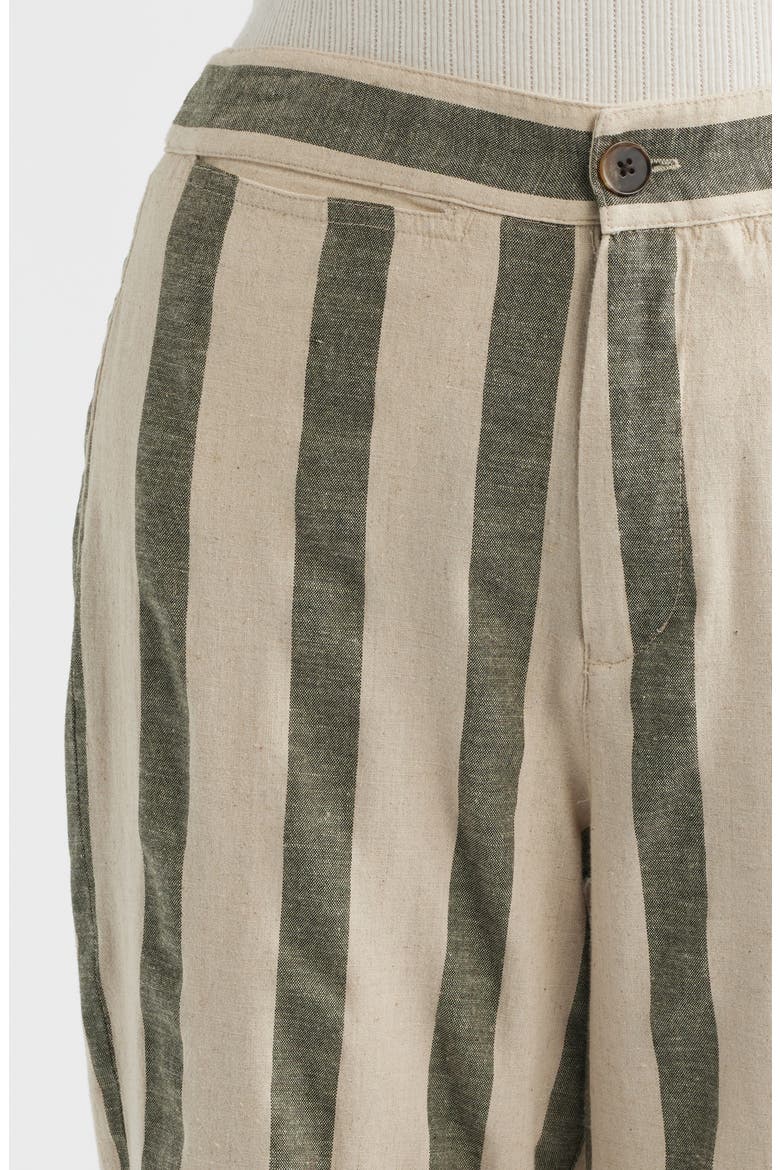 Sun Strider Stripe Wide Leg Organic Cotton & Linen Pants, Alternate, color, IVORY/ PINE BAY STRIPE