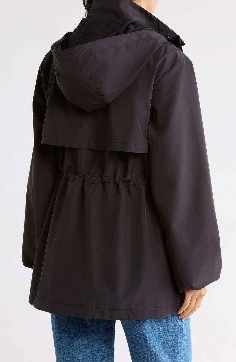 Bernardo Hooded Long Raincoat, Alternate, color, Black