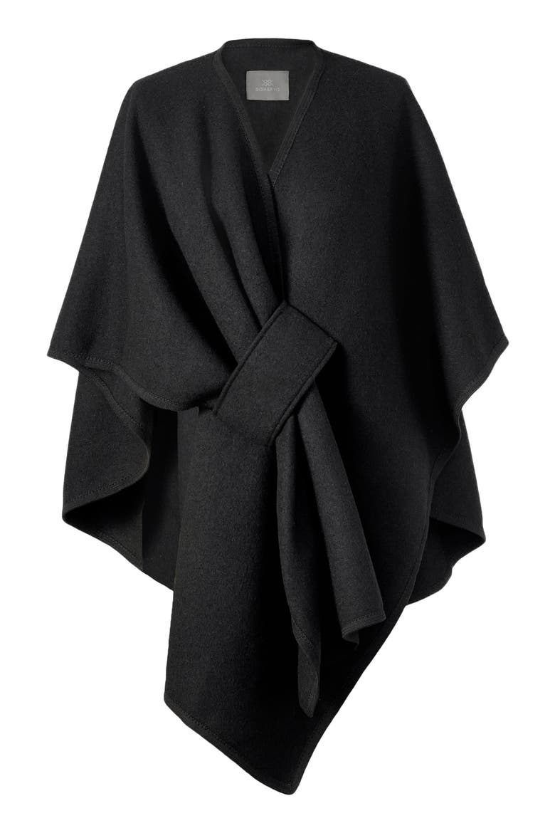 Claudelle Knit Wrap, Alternate, color, BLACK