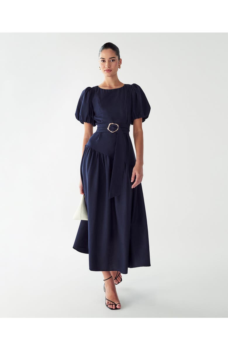 WILLA Elona Midi Dress, Alternate, color, Navy Blue