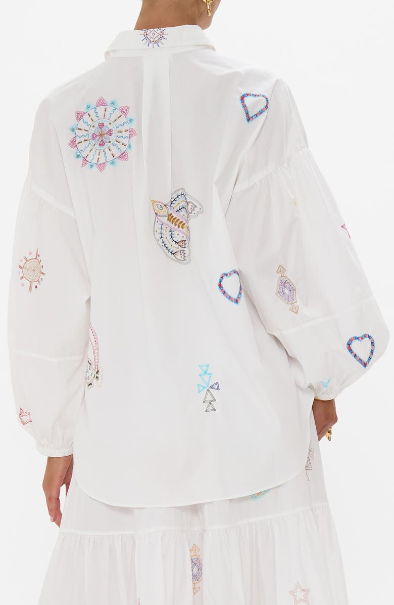 Camilla Embroidered Balloon Sleeve Shirt, Alternate, color, 