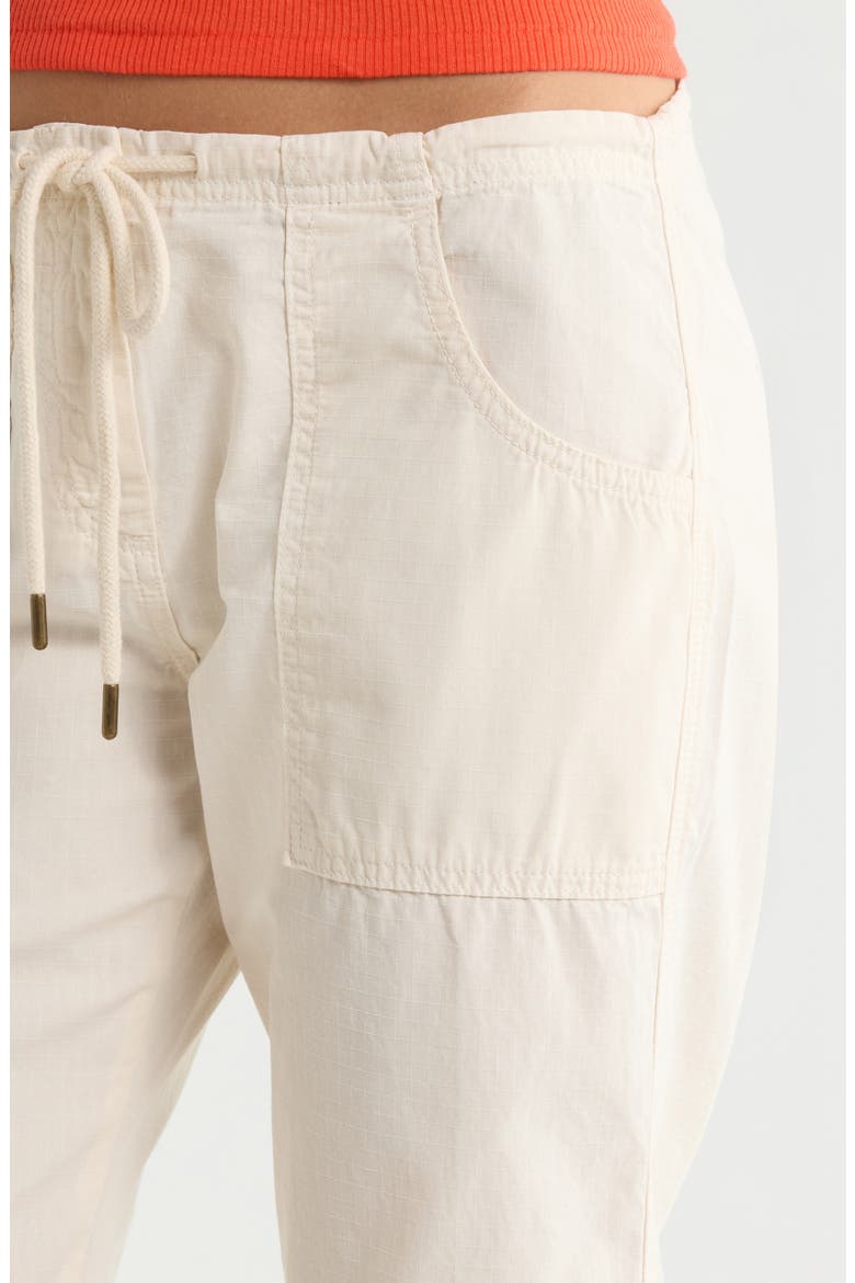 Laguna Drawstring Straight Leg Cotton Pants, Alternate, color, CREMA