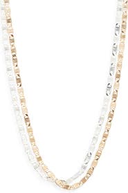 Open Edit Set of 2 Textured Chain Link Necklaces