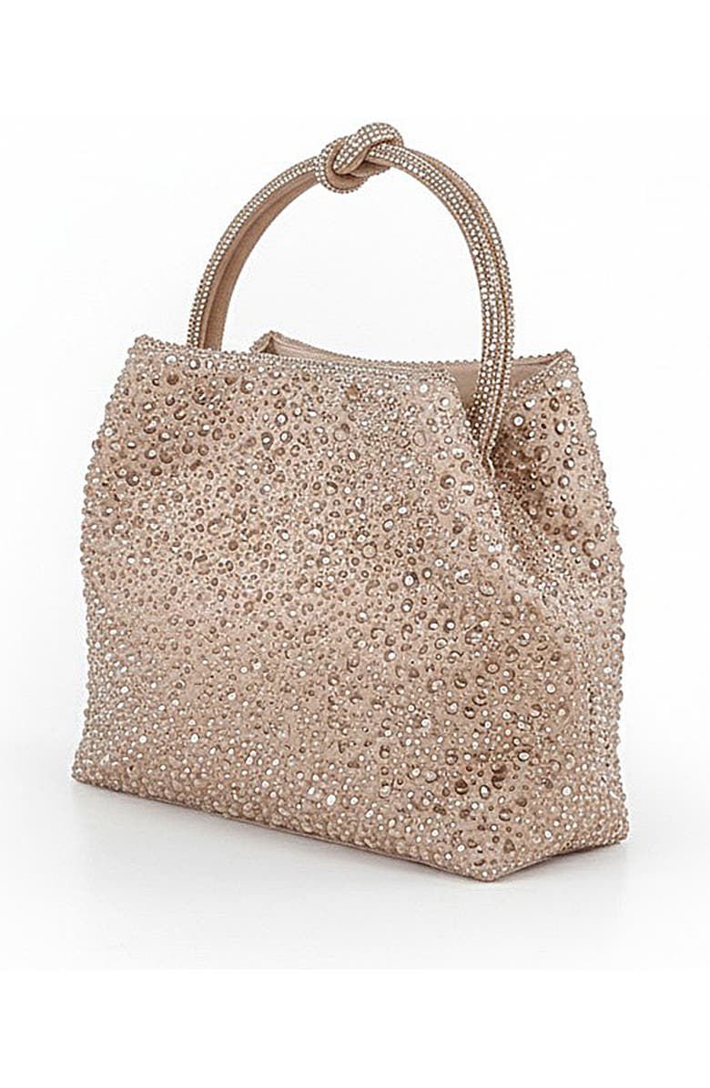 Jewel Badgley Mischka Joy Mix Crystal Mini Bucket Handbag, Alternate, color, Champagne