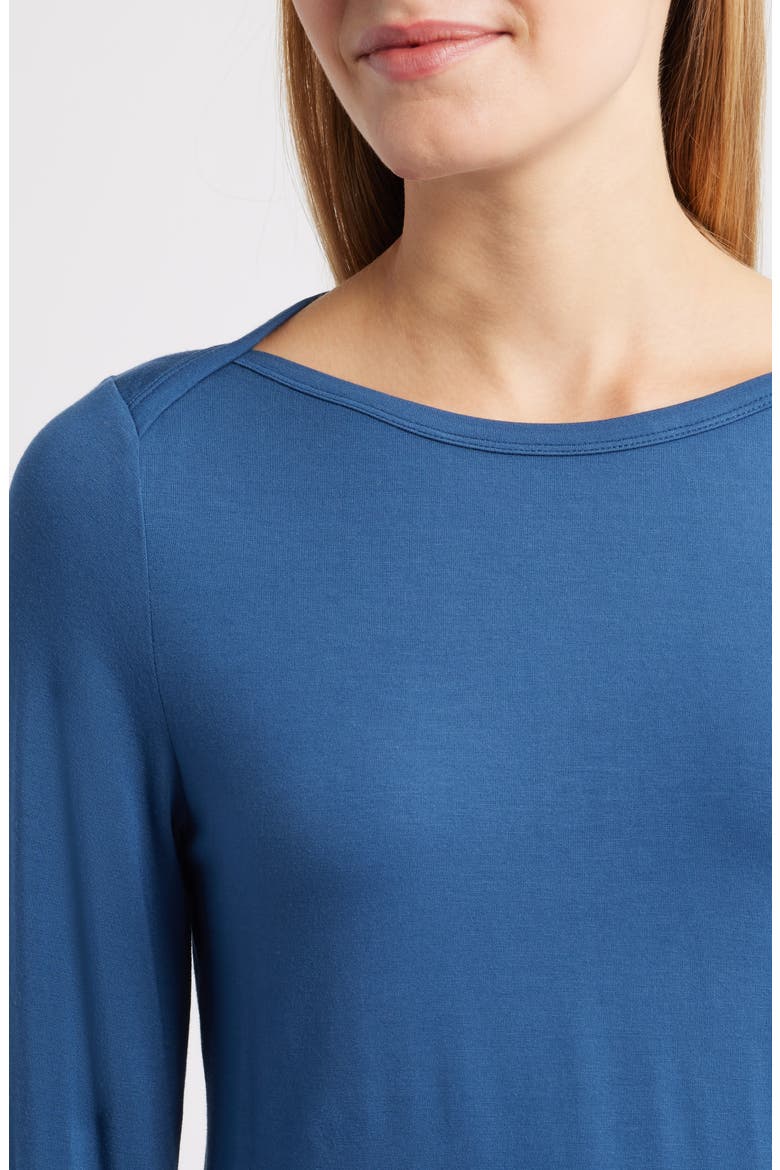Long Sleeve Modal Blend Top, Alternate, color, CADET BLUE