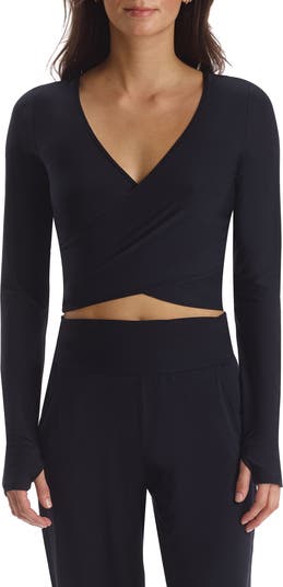 Butter Thumbhole Faux Wrap Top