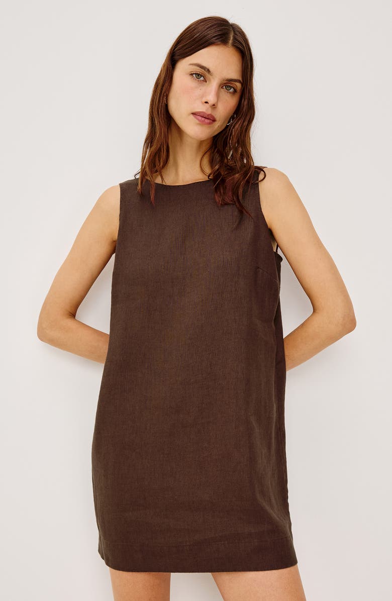 Rails Lindsey Linen Shift Dress, Alternate, color, Espresso