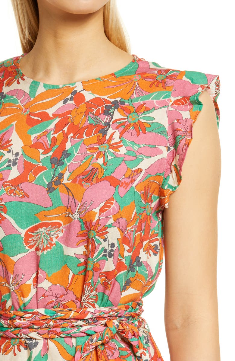 Marine Layer Laney Side Tie Ruffle Minidress, Alternate, color, 