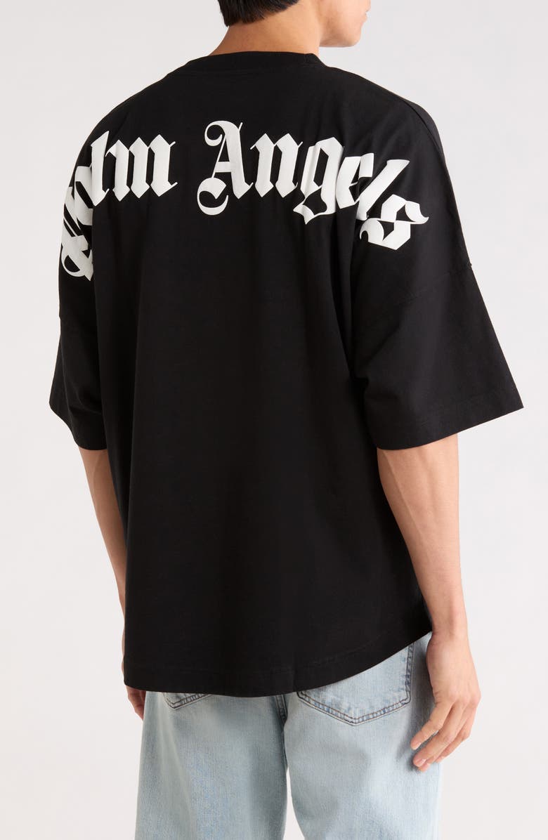Palm Angels Short Sleeve T-Shirt, Alternate, color, Black White