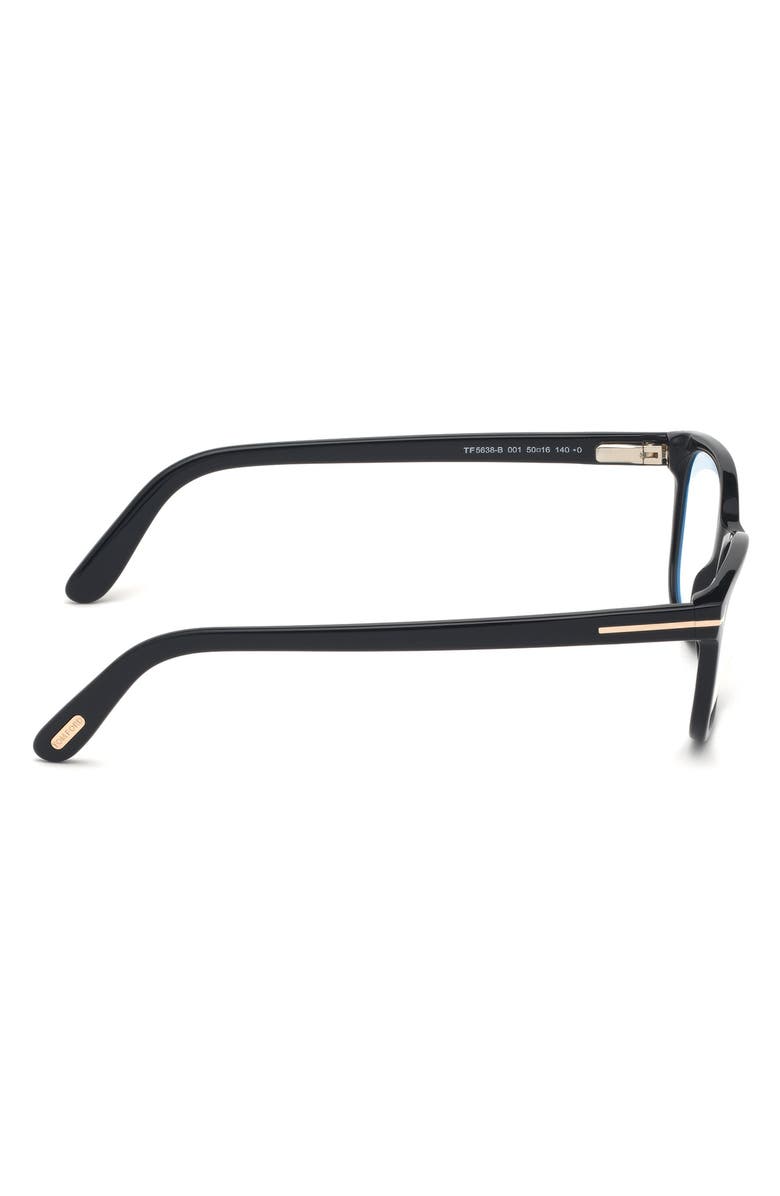 TOM FORD 50mm Square Blue Light Blocking Glasses, Alternate, color, 
