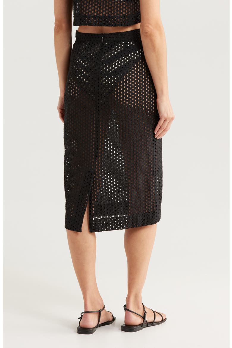 The Sherry Cotton Eyelet Cover-Up Skirt, Alternate, color, NOIR