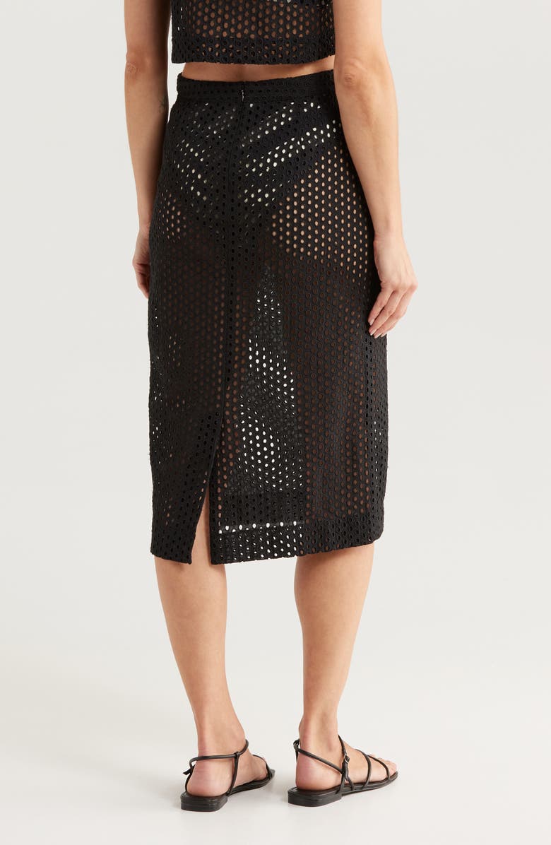 Solid & Striped The Sherry Cotton Eyelet Cover-Up Skirt, Alternate, color, Noir