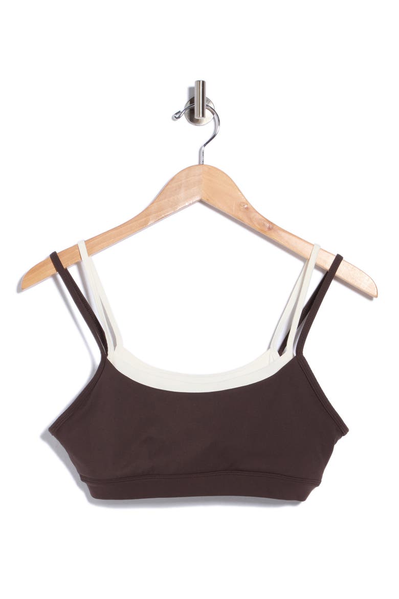 Superflex Elysian Double Layer Sports Bra, Main, color, CHOCOLATE TORTE/ SUGAR SWIZZLE