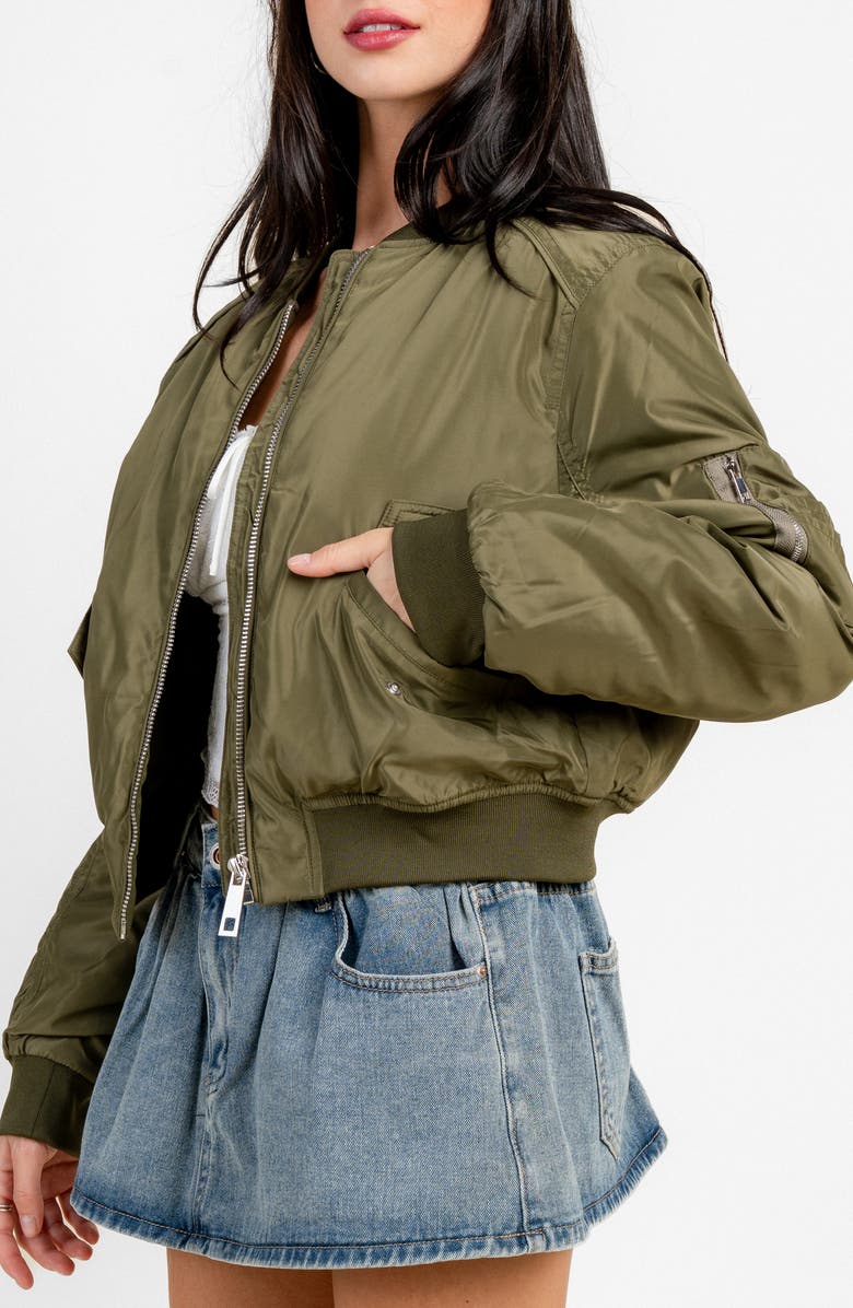 Beivy Riper Twill Bomber Jacket, Alternate, color, Olive