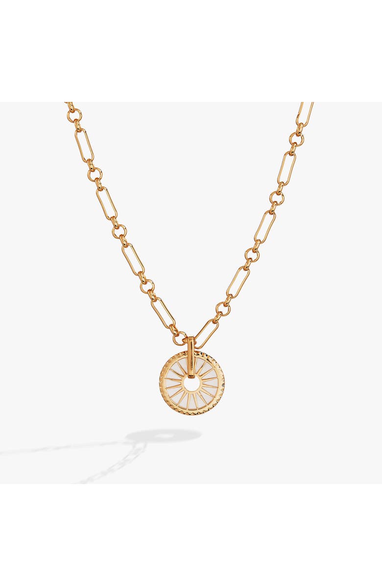 Alex and Ani Mother of Pearl Starburst Toggle Necklace, Main, color, Gold
