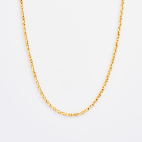 Wide Diamond Cut Cable Chain Necklace