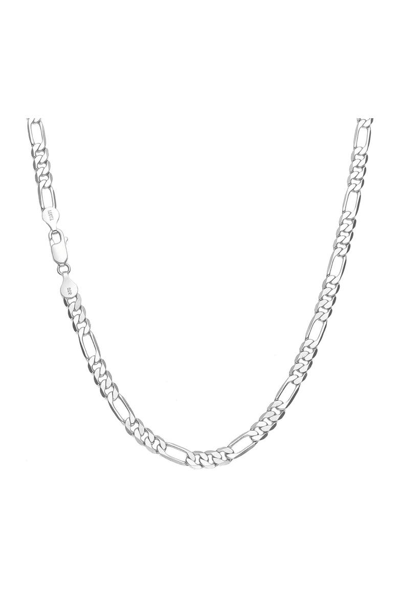 Donatello Gian Sterling Silver Super Thick Figaro Necklace, Main, color, Silver