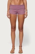 EDIKTED Monikah Stripe Foldover Microshorts